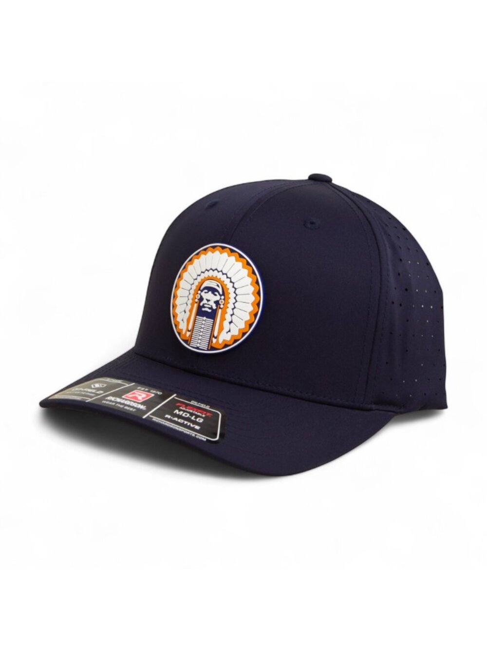Illinois Fighting Illini Chief Illiniwek 3D Laser Perf R-Flex Cap- Navy